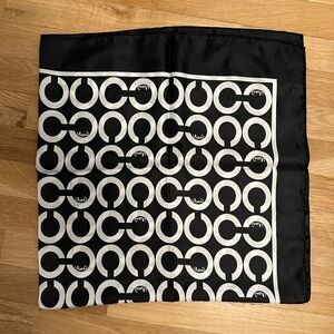 Coach Black and White Signature Scarf